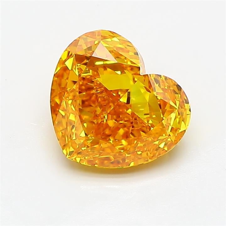 2.05 Ct. Fancy Vivid Orangy Yellow Heart Lab Grown Diamond