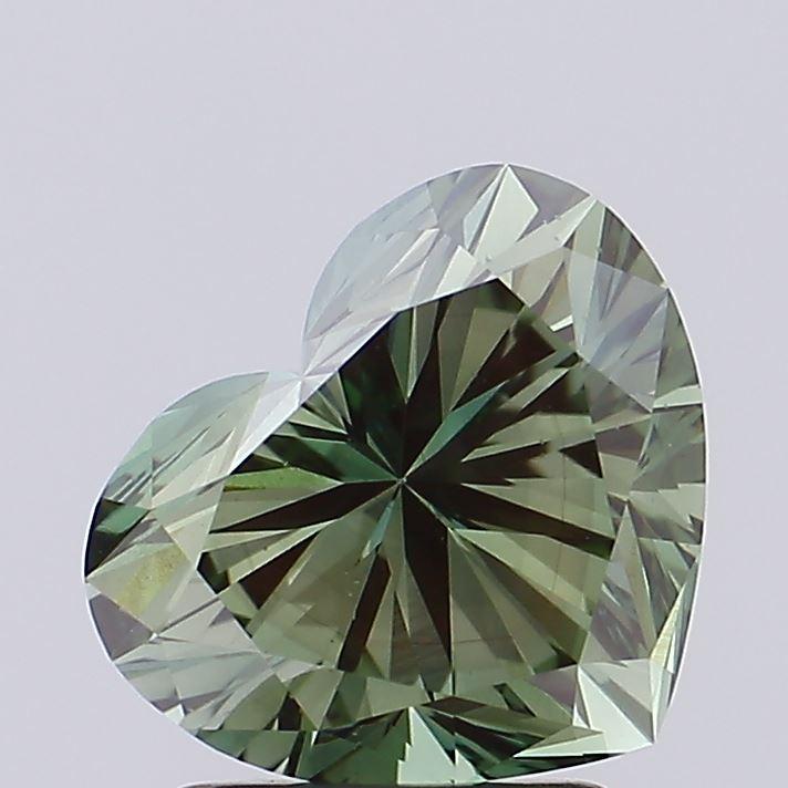 2.09 Ct. Fancy Intense Greyish Green Heart Lab Grown Diamond