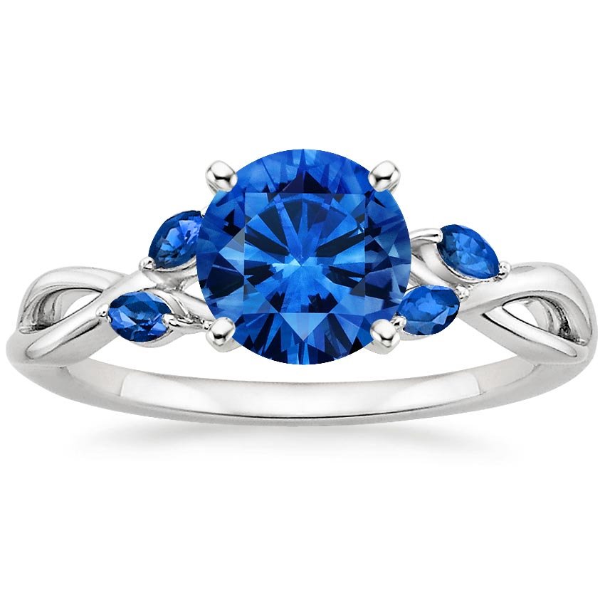 Sapphire Willow Ring With Sapphire Accents in Platinum