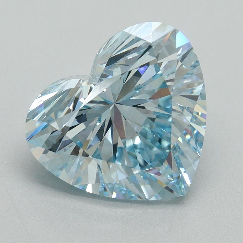 4.02 Ct. Fancy Intense Blue Heart Lab Grown Diamond