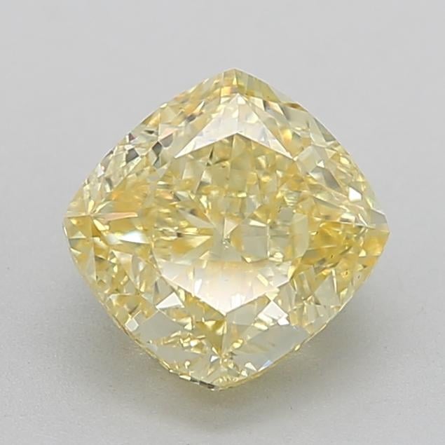 2.60 Ct. Fancy Vivid Yellow Cushion Lab Grown Diamond