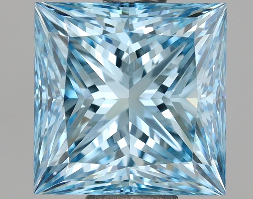 1.51 Ct. Fancy Vivid Blue Princess Lab Grown Diamond