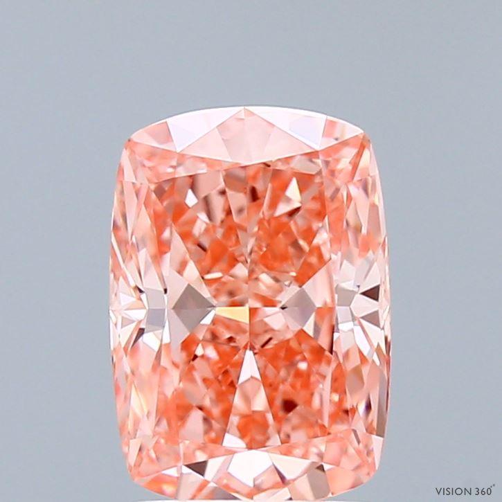 2.05 Ct. Fancy Vivid Pink Cushion Lab Grown Diamond