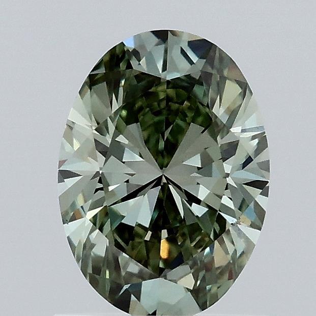 1.02 Ct. Fancy Vivid Green Oval Lab Grown Diamond