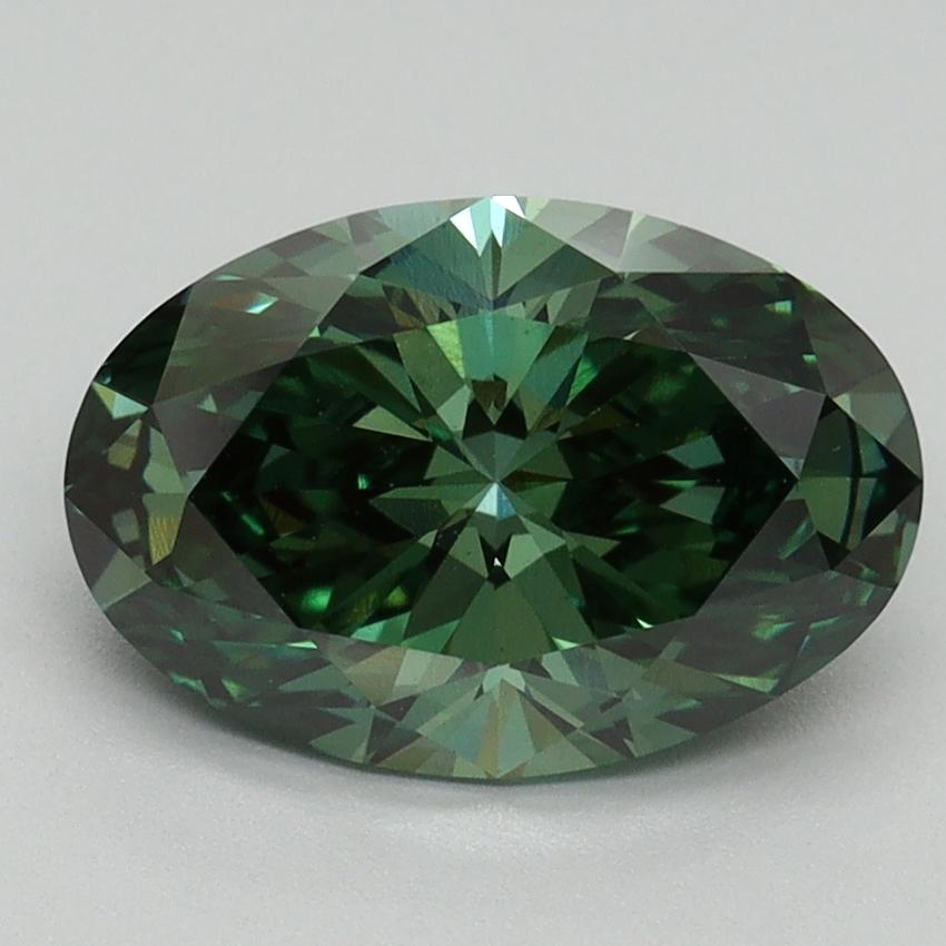 2.19 Ct. Fancy Vivid Green Oval Lab Grown Diamond