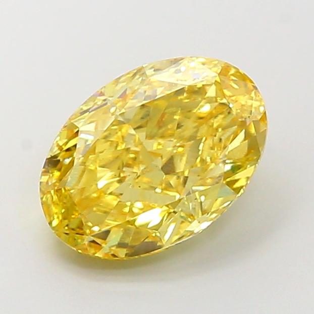 4.55 Ct. Fancy Vivid  Yellow Oval Lab Grown Diamond