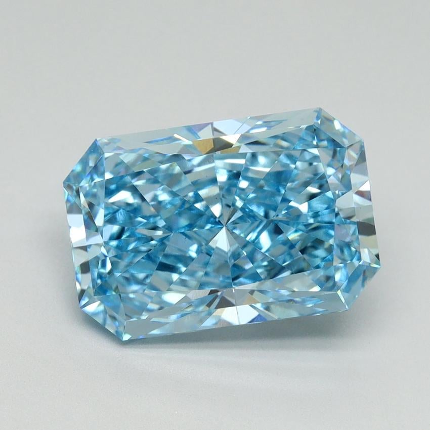 5.10 Ct. Fancy Vivid Blue Radiant Lab Grown Diamond