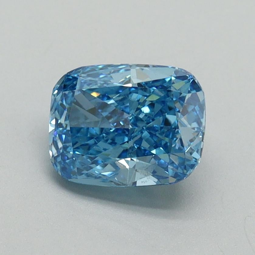 1.20 Ct. Fancy Vivid Blue Cushion Lab Grown Diamond