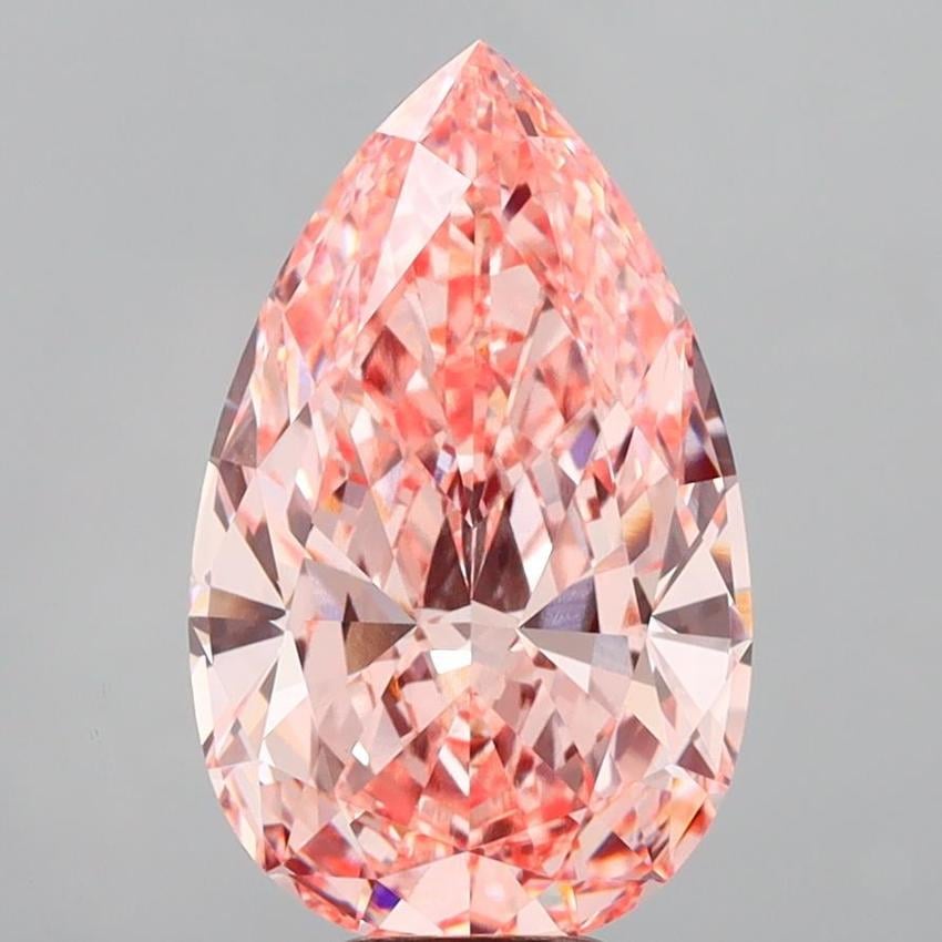 8.40 Ct. Fancy Vivid  Pink Pear Lab Grown Diamond