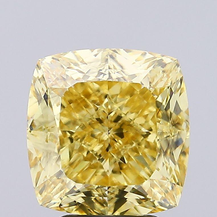 5.02 Ct. Fancy Intense Yellow Cushion Lab Grown Diamond
