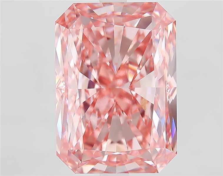 7.03 Ct. Fancy Vivid  Pink Radiant Lab Grown Diamond