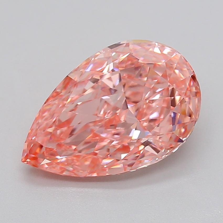 3.16 Ct. Fancy Vivid  Pink Pear Lab Grown Diamond