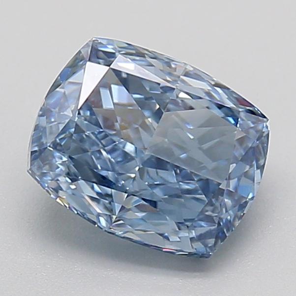 1.54 Ct. Fancy Vivid Blue Cushion Lab Grown Diamond