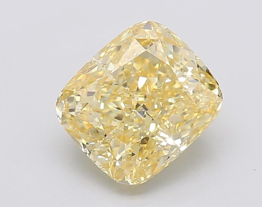 2.56 Ct. Fancy Vivid Yellow Cushion Lab Grown Diamond