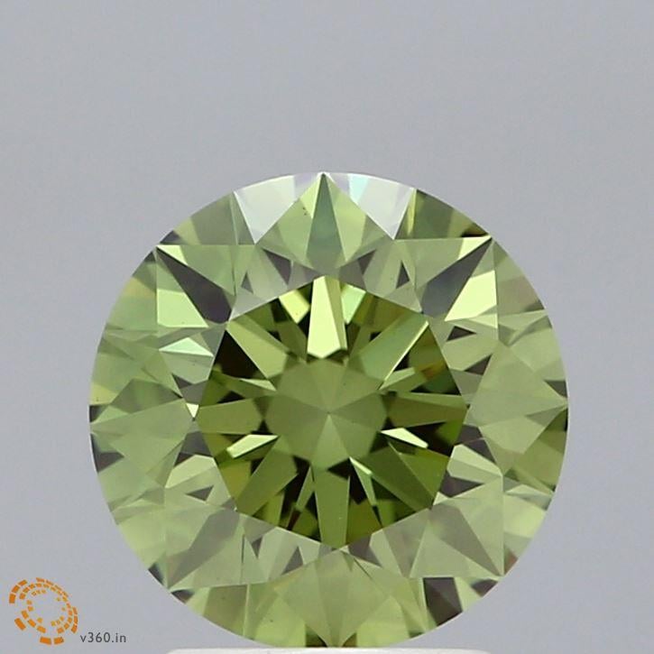 2.03 Ct. Fancy Vivid Green Round Lab Grown Diamond