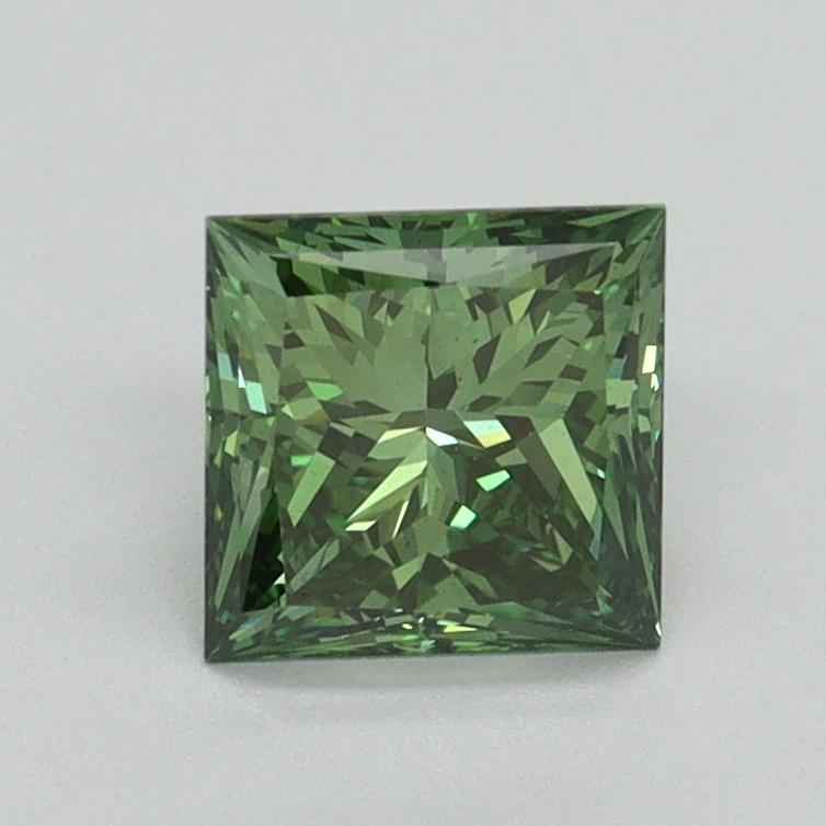 1.04 Ct. Fancy Vivid Green Princess Lab Grown Diamond