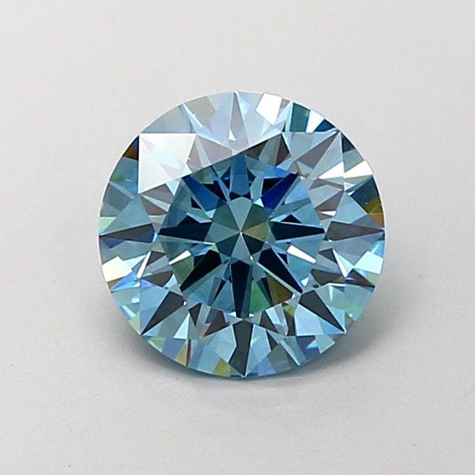 1.54 Ct. Fancy Vivid Blue Round Lab Grown Diamond