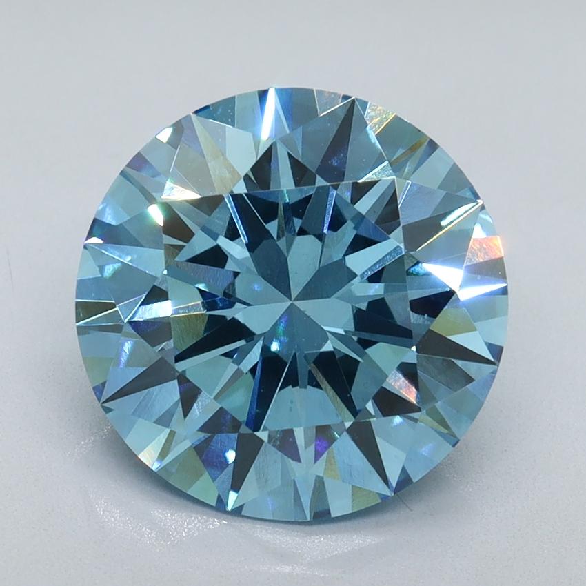4.06 Ct. Fancy Vivid Blue Round Lab Grown Diamond