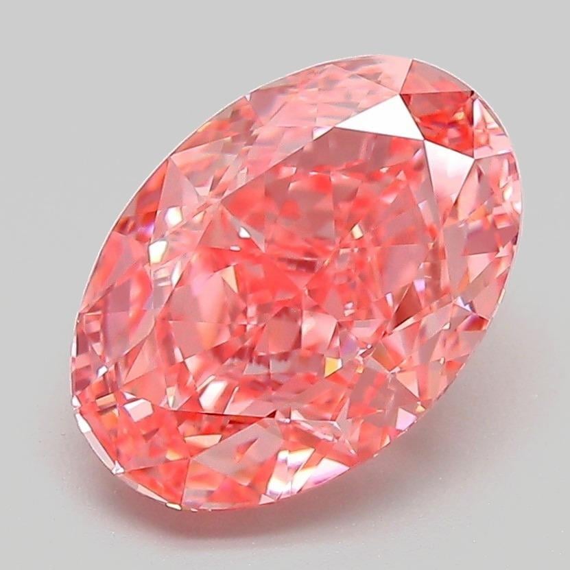 3.06 Ct. Fancy Vivid Pink Oval Lab Grown Diamond