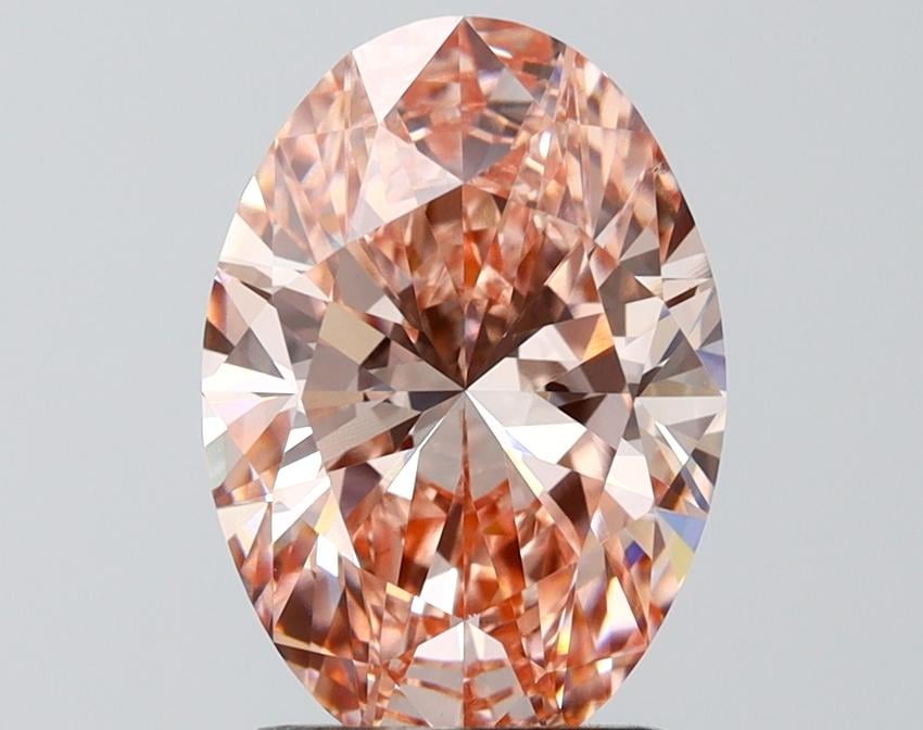 3.03 Ct. Fancy Intense Pink Oval Lab Grown Diamond