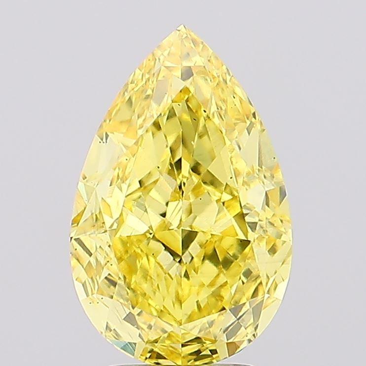 4.15 Ct. Fancy Vivid Yellow Pear Lab Grown Diamond