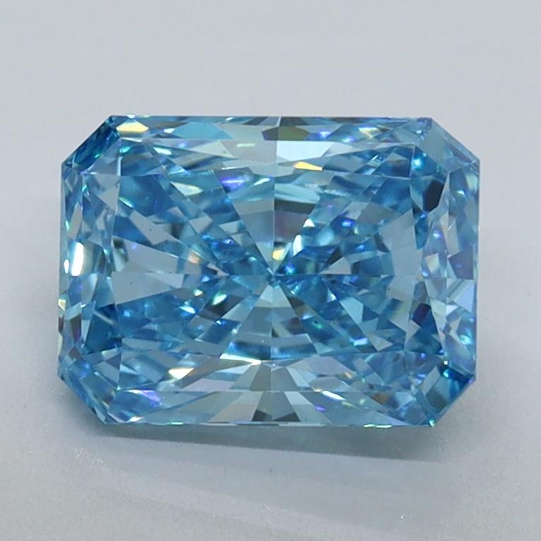 1.59 Ct. Fancy Vivid Malibu Blue Radiant Lab Grown Diamond