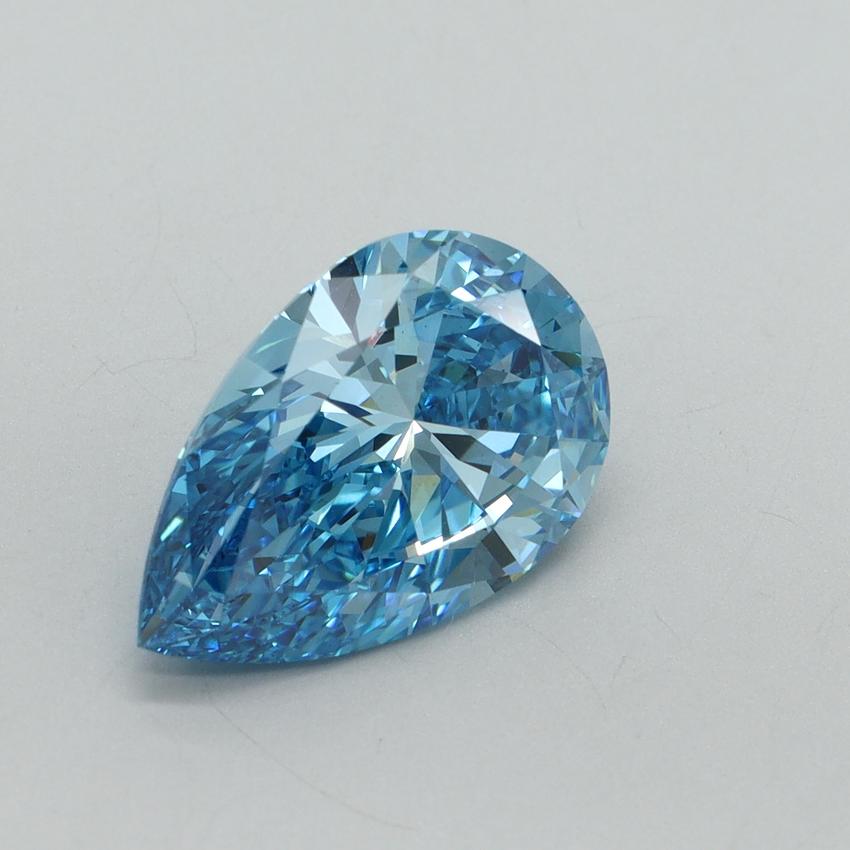 3.14 Ct. Fancy Vivid Blue Pear Lab Grown Diamond