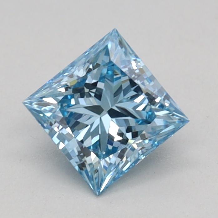 0.54 Ct. Fancy Vivid Blue Princess Lab Grown Diamond