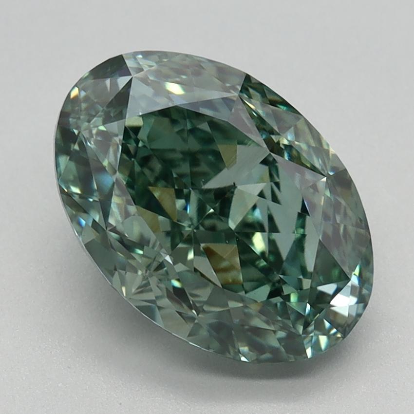 2.51 Ct. Fancy Vivid Green Oval Lab Grown Diamond