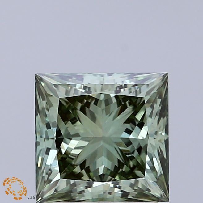 2.00 Ct. Fancy Vivid Green Princess Lab Grown Diamond