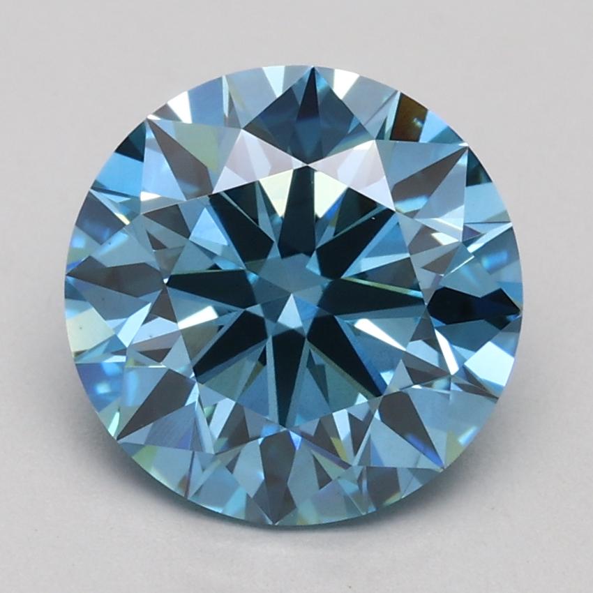 2.02 Ct. Fancy Vivid Blue Round Lab Grown Diamond