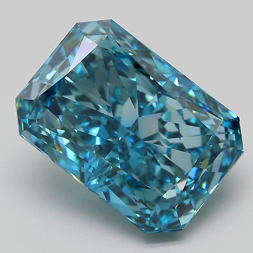 8.42 Ct. Fancy Vivid Blue Radiant Lab Grown Diamond