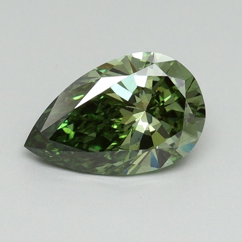 1.04 Ct. Fancy Vivid Green Pear Lab Grown Diamond