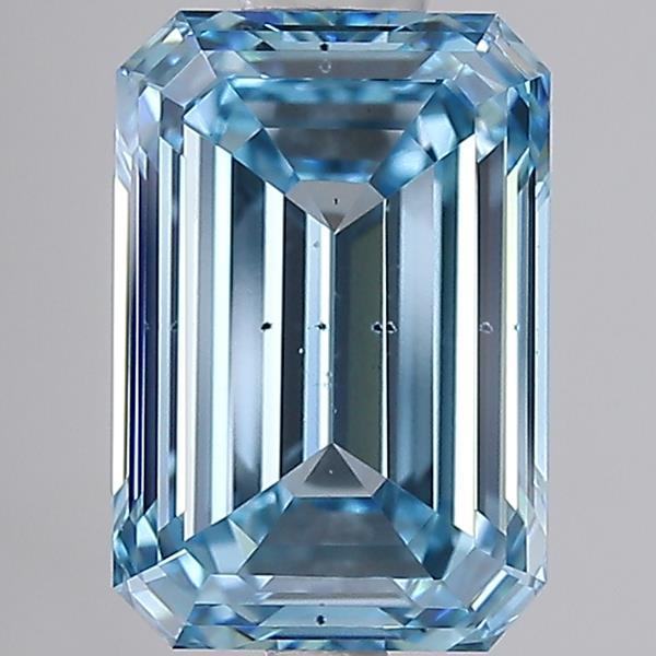3.01 Ct. Fancy Vivid  Blue Emerald Lab Grown Diamond