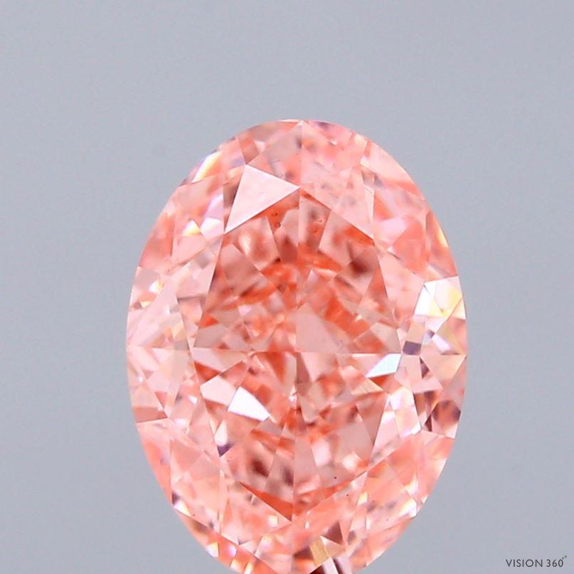 3.08 Ct. Fancy Pink Oval Lab Grown Diamond