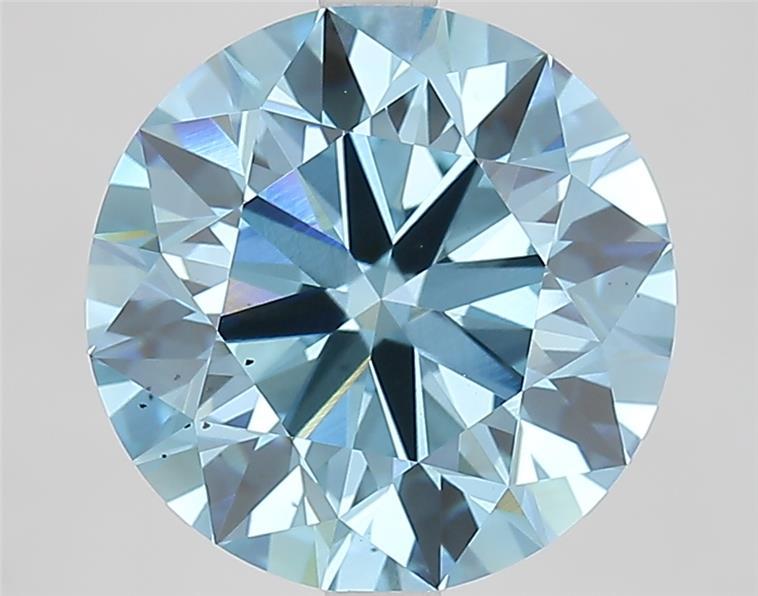 4.61 Ct. Fancy Vivid Blue Round Lab Grown Diamond
