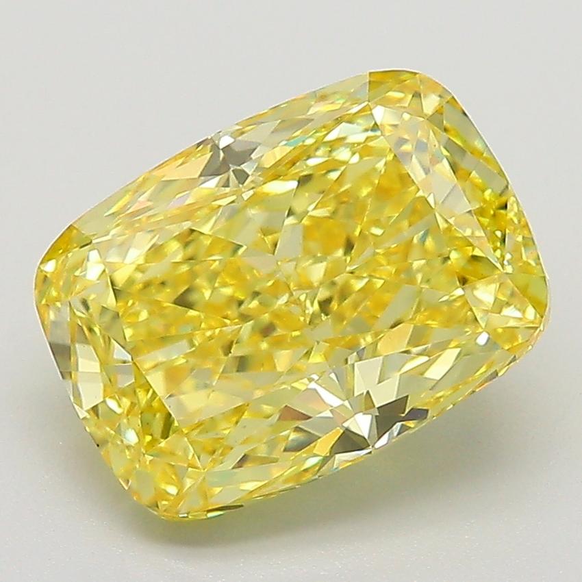 3.51 Ct. Fancy Intense  Yellow Cushion Lab Grown Diamond