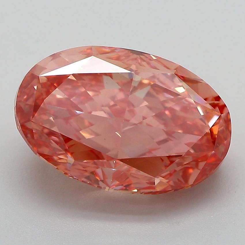 7.70 Ct. Fancy Vivid  Pink Oval Lab Grown Diamond