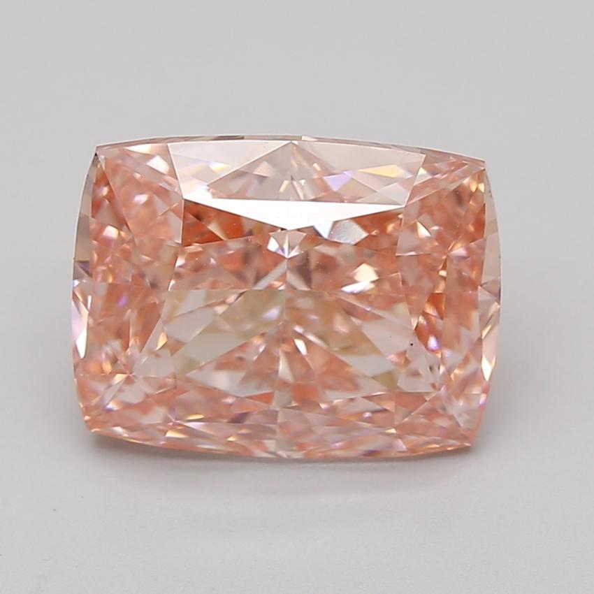 6.27 Ct. Fancy Vivid Pink Cushion Lab Grown Diamond