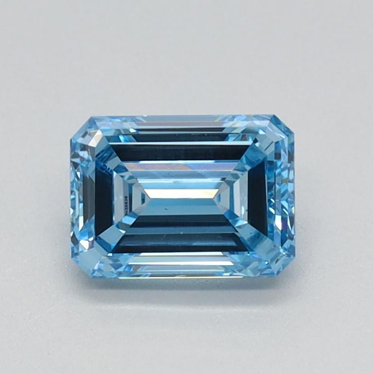 0.67 Ct. Fancy Vivid Blue Emerald Lab Grown Diamond