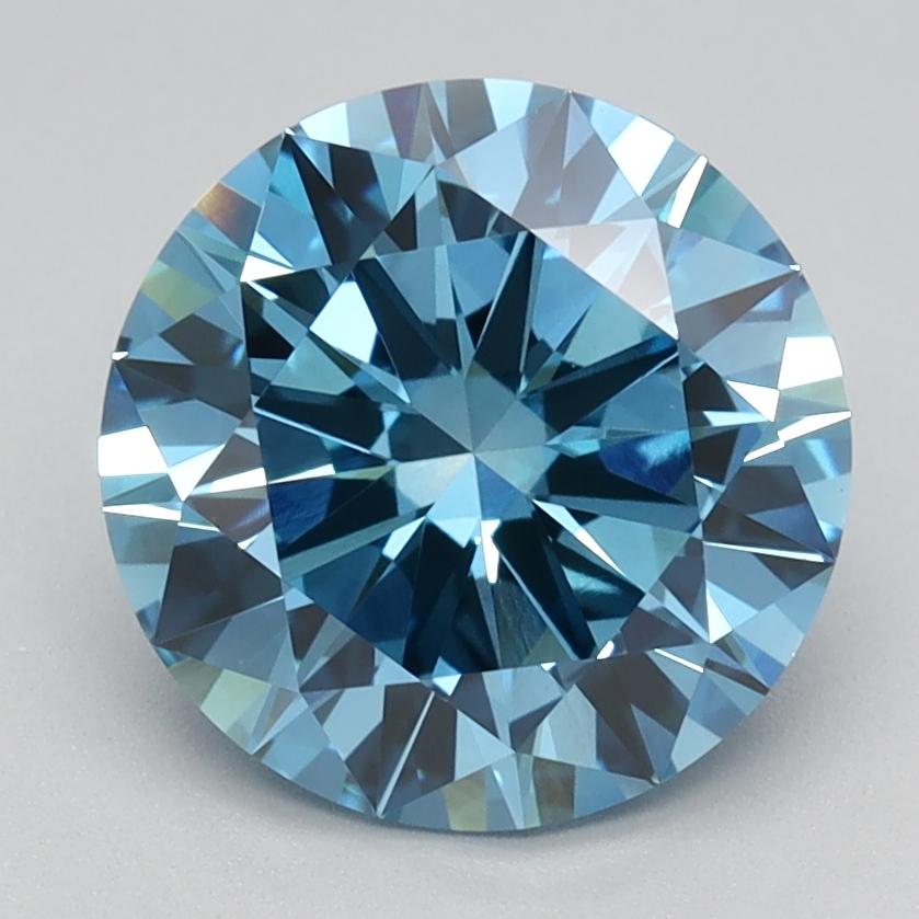2.05 Ct. Fancy Vivid Blue Round Lab Grown Diamond