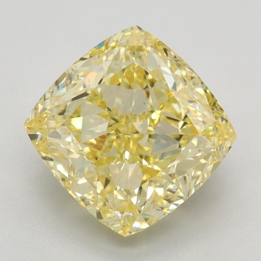 3.19 Ct. Fancy Intense Yellow Cushion Lab Grown Diamond