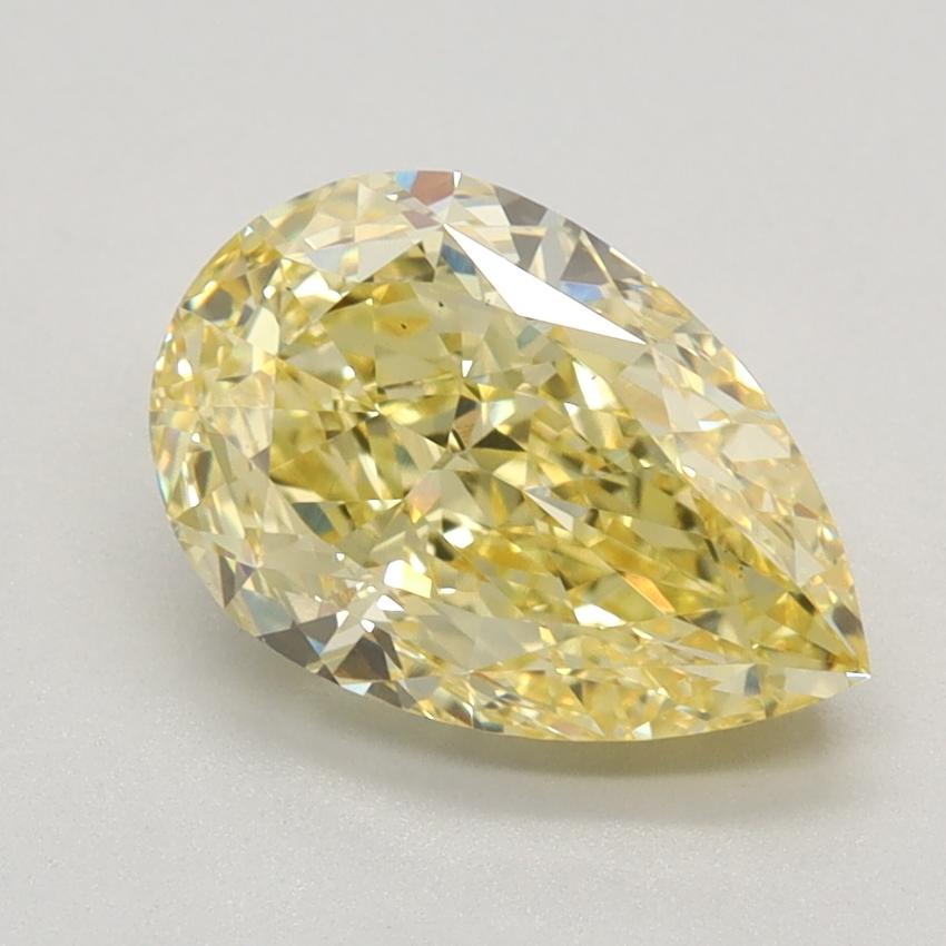 2.09 Ct. Fancy Vivid Yellow Pear Lab Grown Diamond