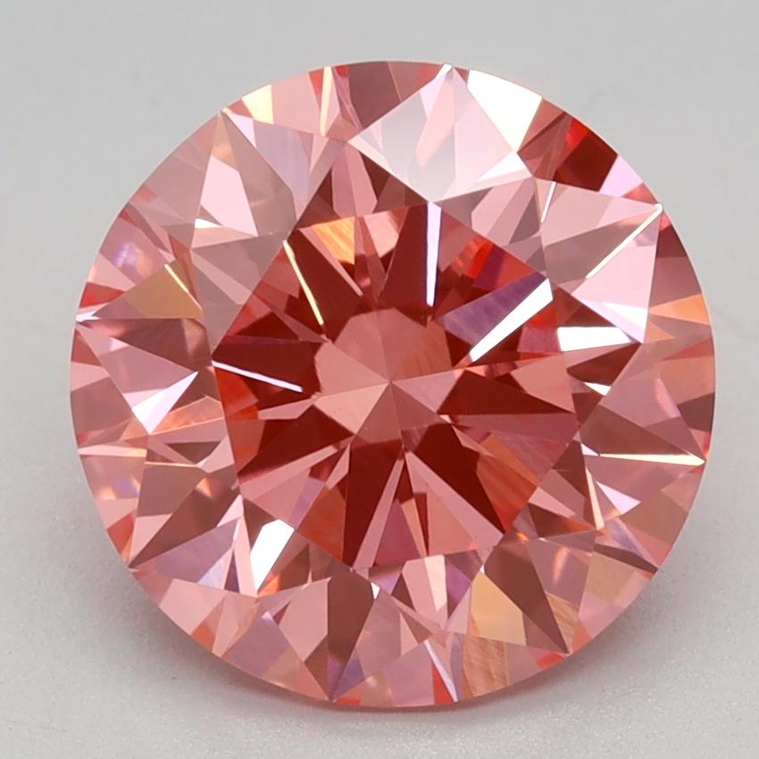 2.58 Ct. Fancy Vivid Pink Round Lab Grown Diamond