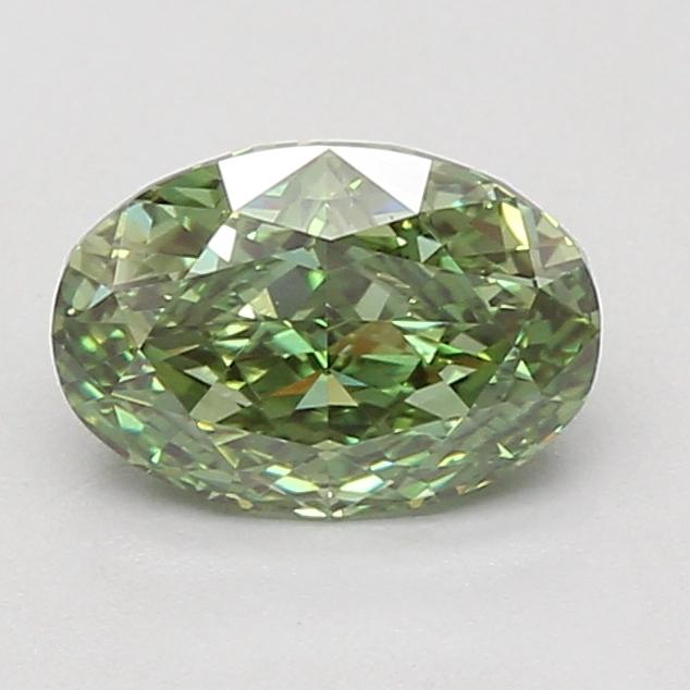1.58 Ct. Fancy Vivid Green Oval Lab Grown Diamond