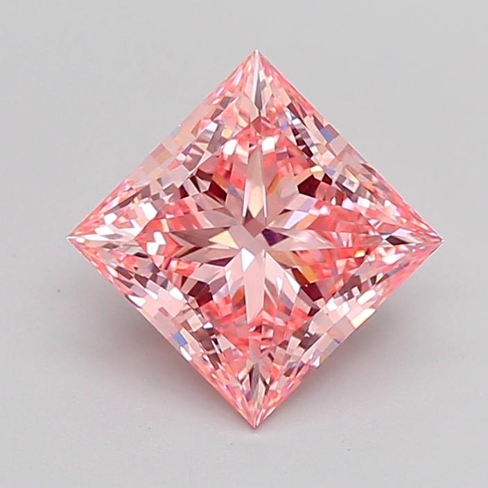 3.17 Ct. Fancy Vivid Pink Princess Lab Grown Diamond