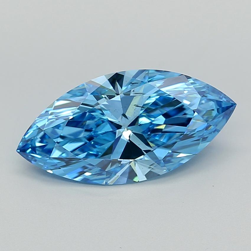3.58 Ct. Fancy Vivid  Blue Marquise Lab Grown Diamond