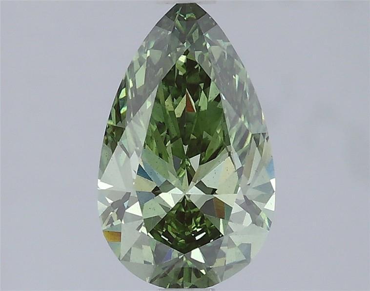 1.41 Ct. Fancy Vivid Green Pear Lab Grown Diamond