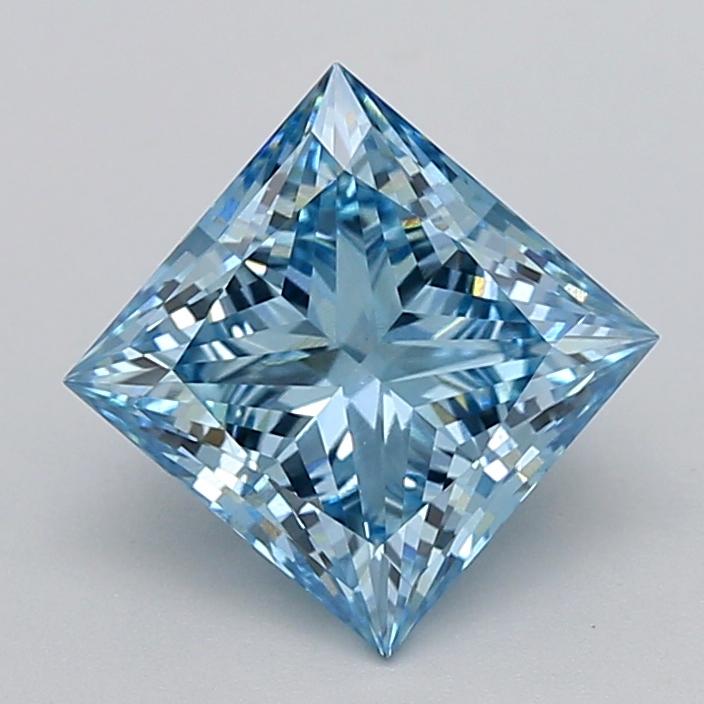 2.20 Ct. Fancy Vivid  Blue Princess Lab Grown Diamond