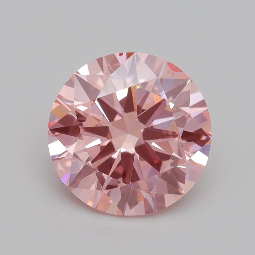 2.60 Ct. Fancy Intense Pink Round Lab Grown Diamond